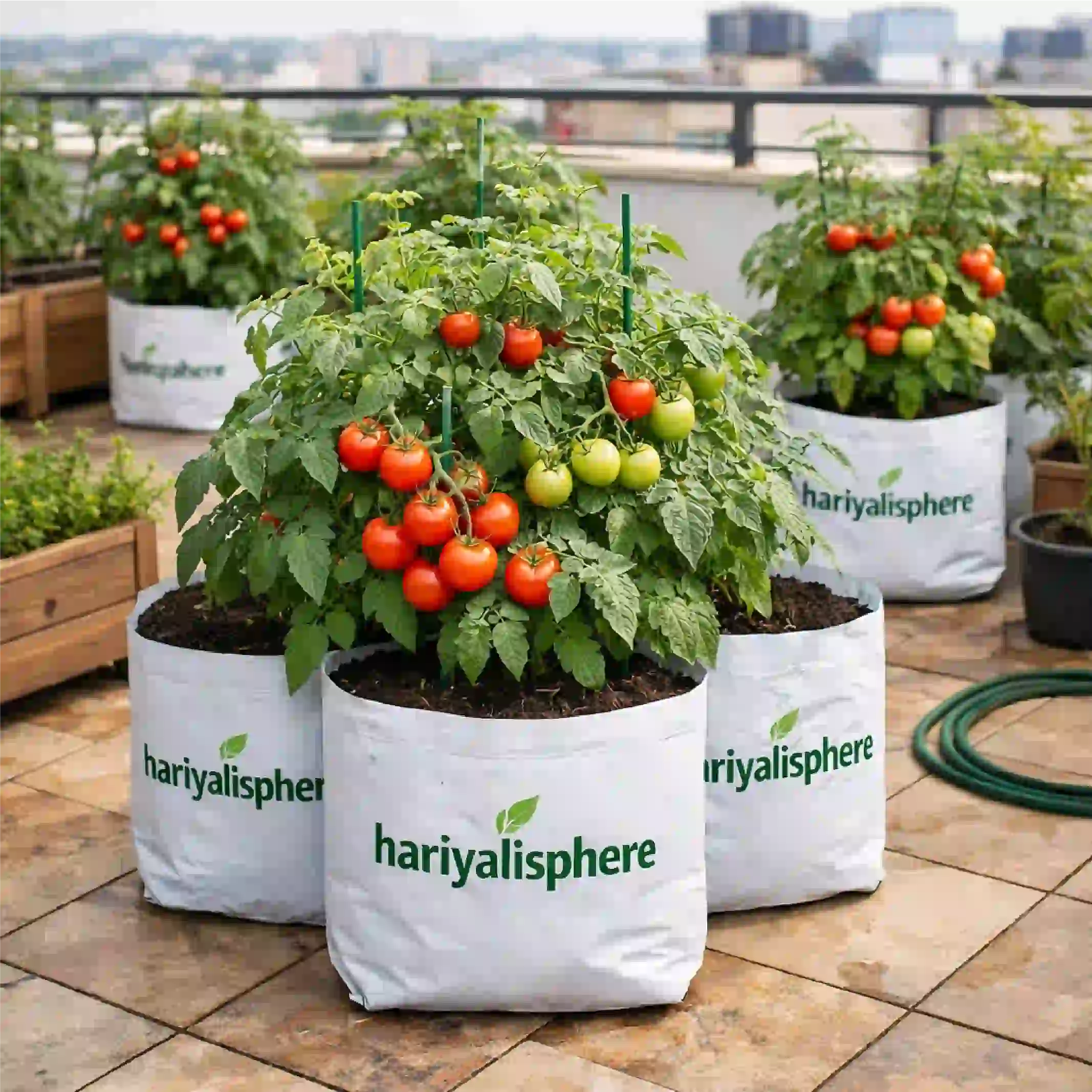 Tomatoes in Grow Bags